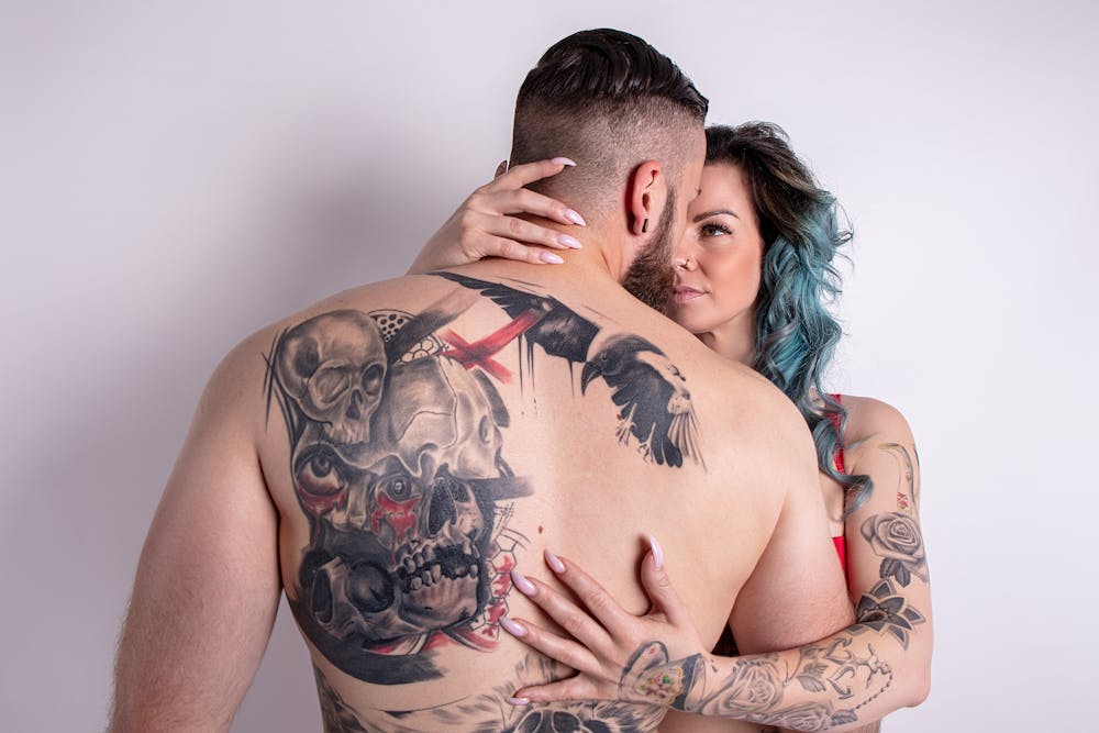 a couple with tattoo
